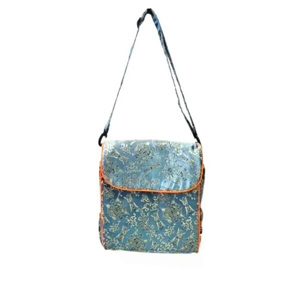 NEW 2-in-1 Brocade Backpack/Baby Bag/Messenger in Aqua Blue main image 14
